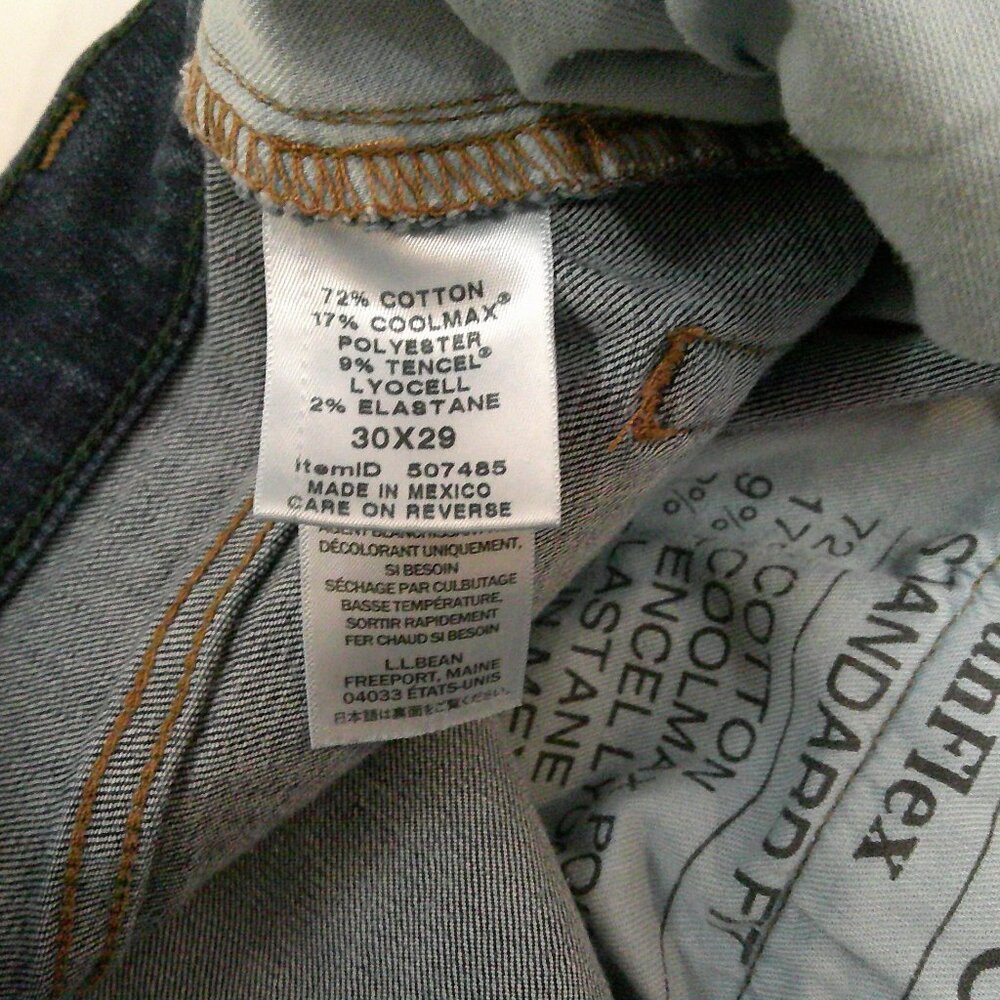 L.L. Bean Standard Fit Bean Flex Retro Classic Preppy Casual Jeans 30 X 29 - Picture 7 of 9